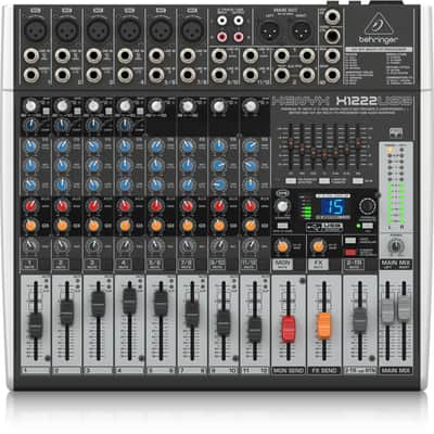Behringer XENYX X1222USB Premium 12-Input 2/2-Bus Mixer with XENYX Mic Preamps and Compressors, British EQs - With 2 Pack 15' 8mm XLR Microphone Cables image 10