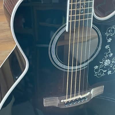 Takamine EF450C-TT TTB NEX Thermal Top Acoustic-electric Guitar - Transparent Black Burst image 3