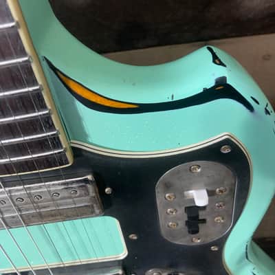 Guild S-200 T Bird Relic Aged Repaint By Real Life Relics Surf Green Prism Flake Nitro Lacquer image 6
