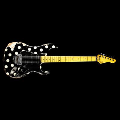 LsL Instruments Saticoy White Heavy Aging Black w/ White Polka Dots image 2