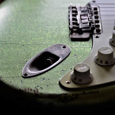 American Fender Stratocaster Custom Heavy Relic Lime Green Sparkle "Duncan Antiquities" image 4