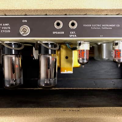 1963 Fender Tremolux Amp Head (Blonde 6G9-B) w/ 2X10 Cabinet Owned by Ian D'Sa of Billy Talent image 7