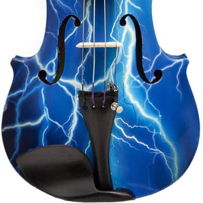 Rozanna's Blue Lightning Violin Outfit 4/4 crystal fine tuners, carbon fiber bow image 1