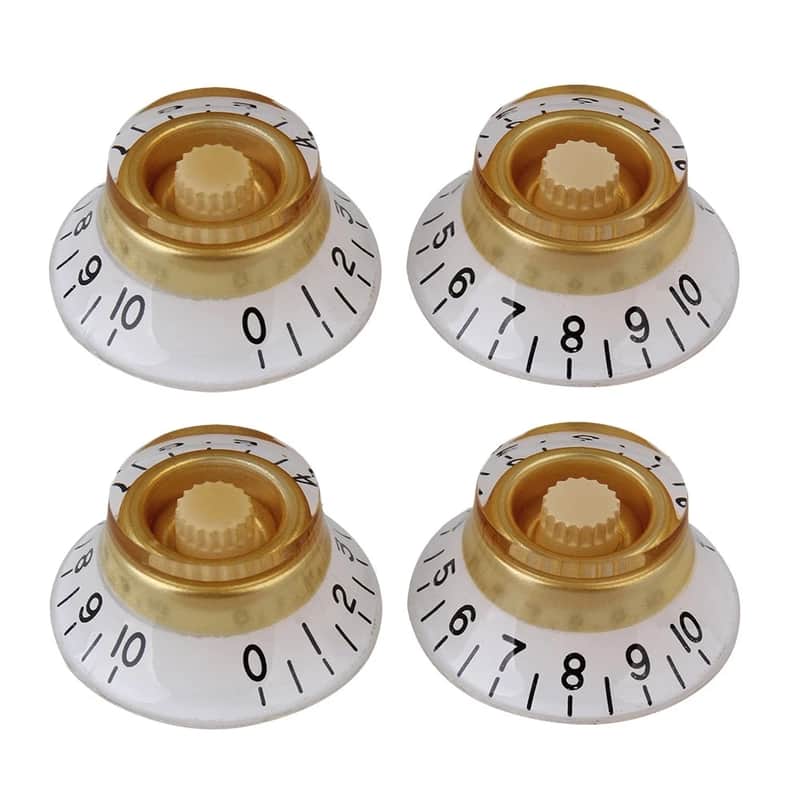 4pcs Guitar White Gold Top Guitar LP SG Style Volume Tone Control Knobs image 1
