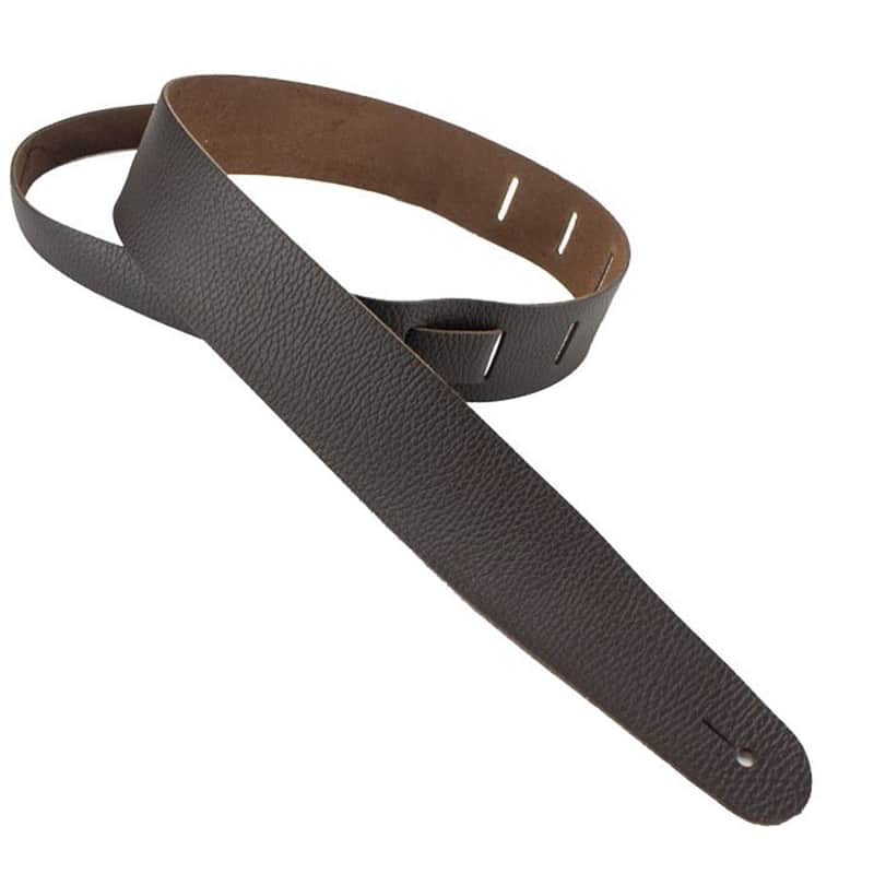 Guitar Straps USA GSU-BL-BRN 2" Leather Guitar Strap Brown image 1