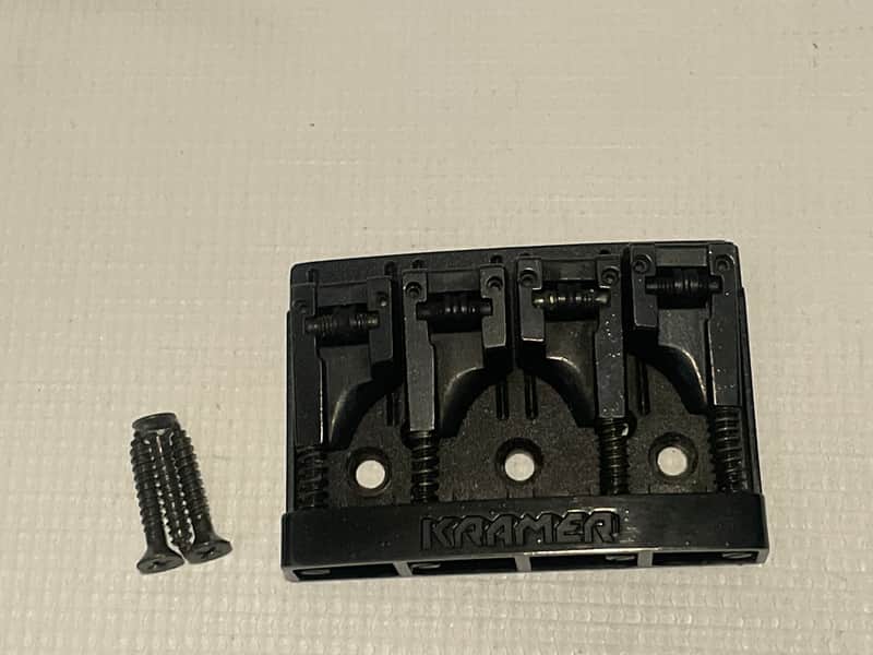 1980s Overseas Kramer 4 String Electric Bass Guitar Black Factory Bridge image 1