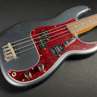 Fender Vintera II Road Worn '60s Precision Bass, Rosewood - Charcoal Frost Metallic image 3