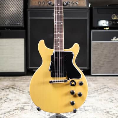 Epiphone 1960 Les Paul Special Double Cut Reissue Electric Guitar - TV Yellow with Hardshell Case image 3
