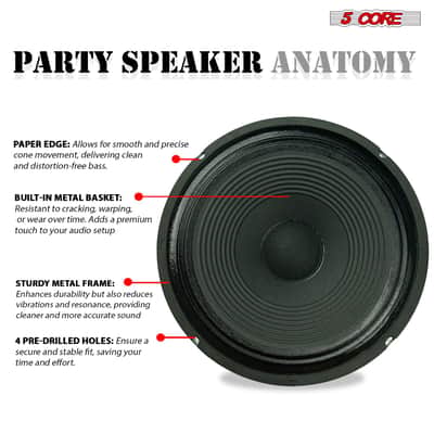5 Core 12 Inch Guitar Speaker 300W Replacement 16 Ohm Amplifier Cabinet Driver image 6