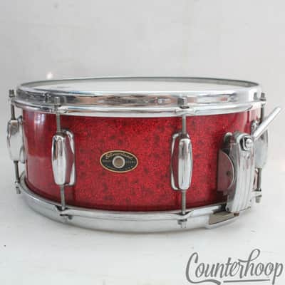 *Slingerland Radio King 14x5.5"Snare Drum Red Sparkle COB Brass 1-Ply Maple 50s* image 2