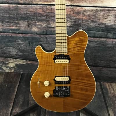 Ernie Ball MusicMan Left Handed Axis Super Sport Electric Guitar- Trans Gold Flame image 1