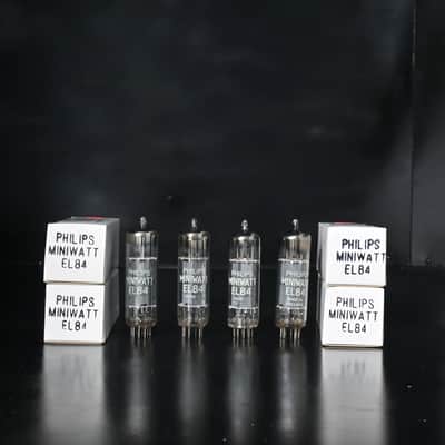 4×1950’s Philips Miniwatt EL84 Top Ring Getter Made in Holland Amplitrex Tested image 2