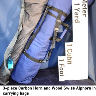 Carbon Fiber Swiss Alphorn (Alpenhorn) in F Made in USA 12 feet long, w/Bag and Mouthpiece image 4