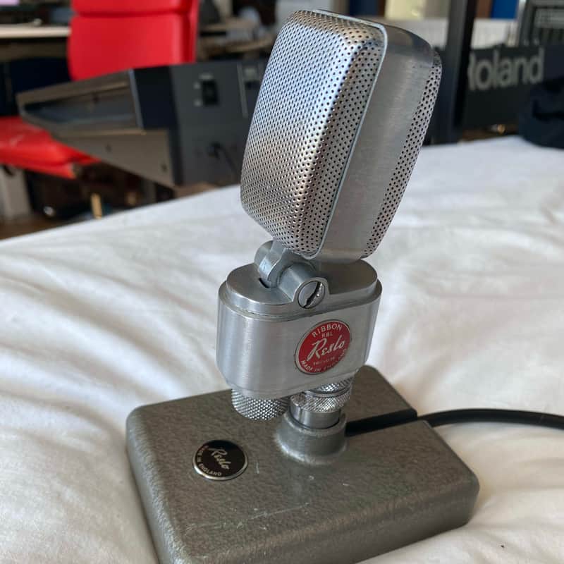 *RARE* Early '60s Vintage Reslo RBL-WS 'Beatles' Ribbon Microphone with Adapter and Stand image 1