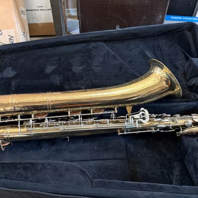 Selmer brand Baritone saxophone with case, USA image 9