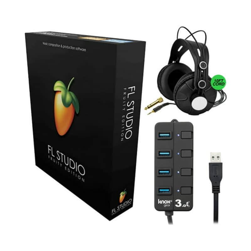 FL Studio 20 - Fruity Edition (Boxed) Bundle with Headphones & USB 3.0 Hub image 1