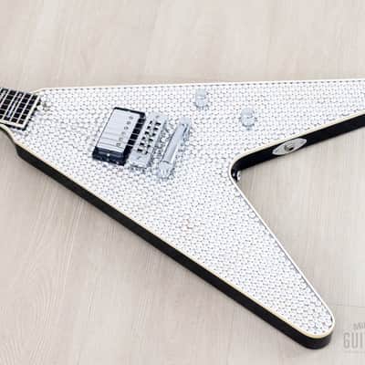 2011 Washburn Custom Shop Limited Edition Paul Stanley PSV 2200 Rhinestone Flying V, Near-Mint & Signed w/ Case, COA, Tags image 9