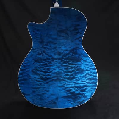 Taylor Custom Shop Grand Auditorium Spruce Top Quilt AAA Maple Back & Sides with Hardcase Transparent Blue 092 image 8