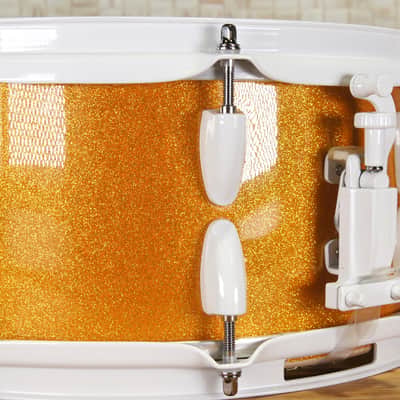 Click Custom 10ply Maple 6x12 Snare Drum Orange Misty Sparkle image 11