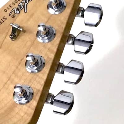 6 Lefty Genuine Fender CHROME Tuners Inline 2pin F Logo Non Staggered Left Hand image 3