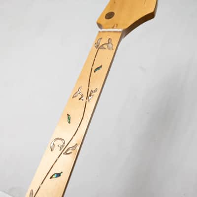 Fretless 4 String Jazz Bass Style Neck, Maple Neck Tree of Life Inlay image 2