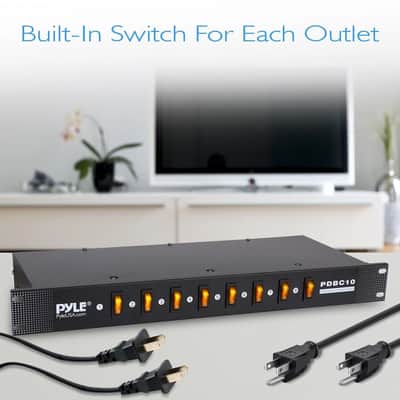 Pyle Pro 8 Outlet Rack Mount Power Supply Center with Each Outlet Switch image 4