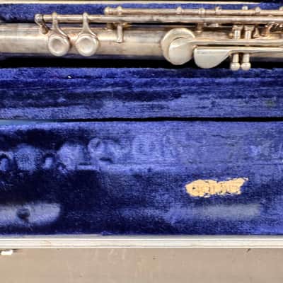 Linton Elkhart Indiana Concert Orchestral Band Flute Silver 3027 1960s - Silver image 3