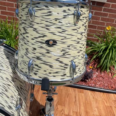 1985 Slingerland Magnum "Holland" Drum Set White Tiger Pearl 24/13/16/18 image 8
