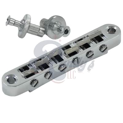 Advanced Plating 1217-23C Pinnacle Tune-O-Matic (TOM) Locking Bridge & Posts (Zinc)- Fits Gibson® HP High Performance-Chrome image 1