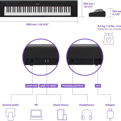 Yamaha NP-32 76-Key Piaggero Portable Keyboard - Black image 7