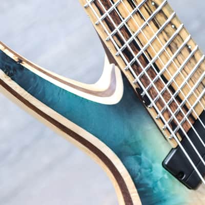 Aviator Guitars Blackbird 8 Multiscale Blue Burst Satin Electric Guitar w/Case image 5