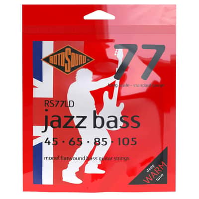 Rotosound RS 77LD Monel Flat Wound Jazz Bass Strings, Long Scale, Standard (.045-.105) image 1