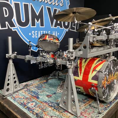 Rick Allen's Def Leppard 2016 Tour "Union Jack" Drum Kit. Yamaha, Hart, Custom. AUTOGRAPHED! Authenticated! image 4