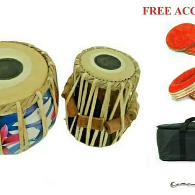 Naad Folk Musical Percussion Instrument 3D Printed Brass Tabla Drums Set With Bag 2021 Polished image 1