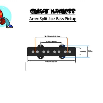 Artec Split Jazz Bass Noiseless Alnico 5 Pickup Set HOT! 11k / 13k image 10