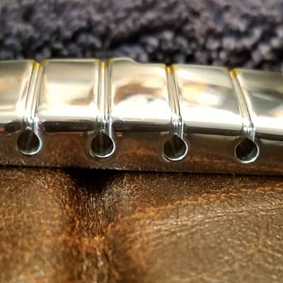 PRS Stoptail Bridge 2016 Nickle/Brass, Brass String Guide Inserts, Brass Posts image 3