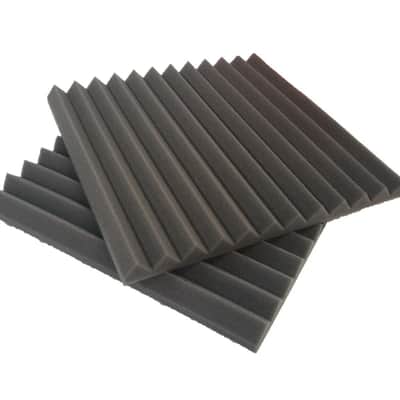 12-Pack Black & Gray Acoustic Foam Panels, 12" x 12" x 1" Sound Absorption Tiles for Studio Walls & Recording Spaces image 7