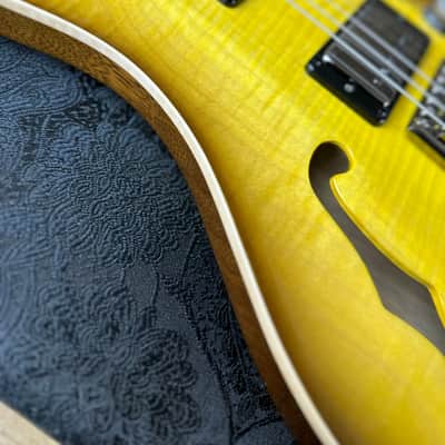 PRS Wood Library Custom 24 Semi-Hollow Flame Maple 10 Top Korina Back - Livingston Lemondrop 391118 image 18