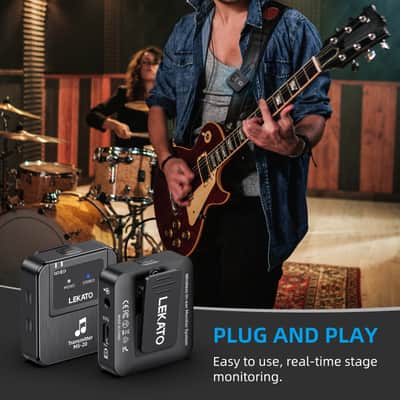 LEKATO Wireless in-Ear Monitor MS-20 2.4G IEM System Low Latency with Beltpack Transmitter Auto-Pairing Receiver OTG Support One to More in-Ear Monitoring for Live Performance Stage Singer Band image 7