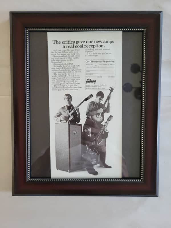 1967 Gibson Guitars Promotional Ad Framed ES-335, ES-335 12, EB-6 Original image 1