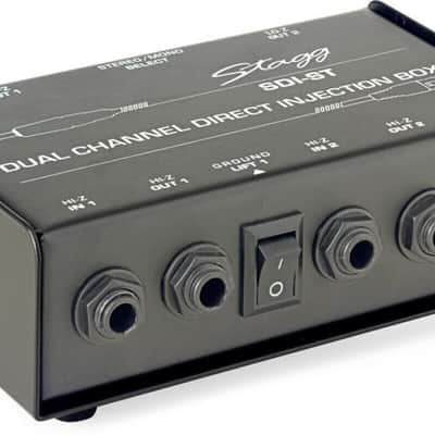 Stagg SDI-ST 2 Channel Passive DI Box with Mono/Stereo Switch - Direct Injection image 2