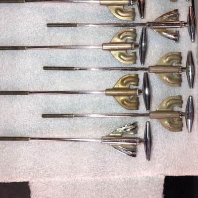 8 Complete Sets of Ludwig WFL Tension Rods & Claws & Lug Casings Club Date 1950s - 1960s - Nickel image 19