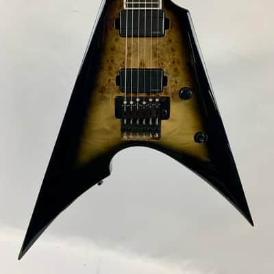 ESP E-II Arrow Nebula Black Burst Burled Maple Burl BLK Fishman Floyd Rose Stainless Steel frets With ESP Case! B-Stock image 7