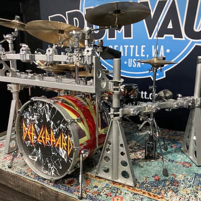 Rick Allen's Def Leppard 2016 Tour "Union Jack" Drum Kit. Yamaha, Hart, Custom. AUTOGRAPHED! Authenticated! image 6