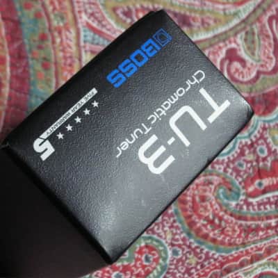 used condition Boss EMPTY BOX for TU-3 Chromatic Tuner (NO pedal / NO paperwork) specifically from 2015 (but can be home for other year TU-3 pedal) - Black Box with blue & white graphic image 8