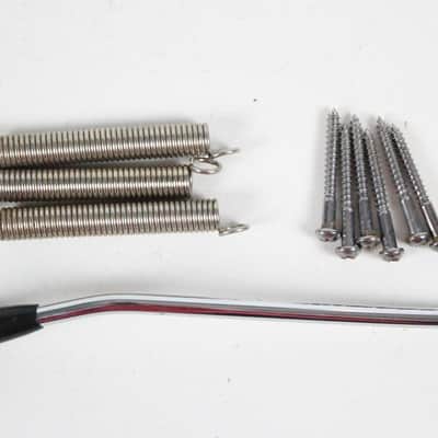 1989 Vintage Squier Fender Stratocaster "Fender Fender" Stamped Saddles Chrome BRIDGE USA Strat 1980s image 6