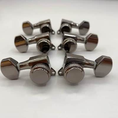 3R+3L Black Nickel Guitar Locking Machine Heads Tuning Pegs Keys image 1
