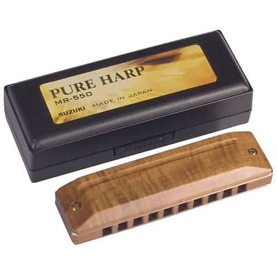 Suzuki MR-550H-D | Koa Pure Harp Diatonic Harmonica, Key of D image 1