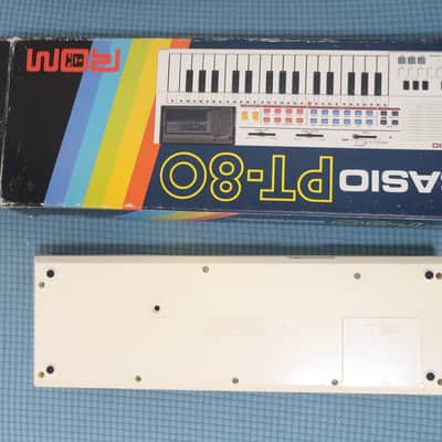 Vintage Casio PT-80 Electronic Keyboard W/ ROM Module Box Manual Very Clean 32-Key Mini Synthesizer Power Adapter No Corrosion on Battery image 6