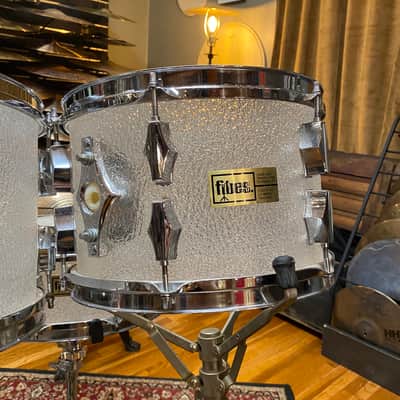 VINTAGE Fibes 1970's Acrylic 22/12/13/14/16/16 + 14" Snare Crystalite Drum Set image 8
